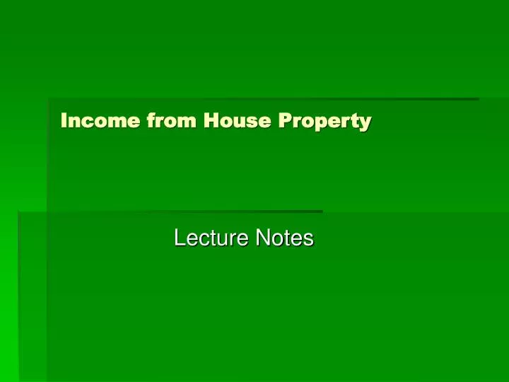 income from house property
