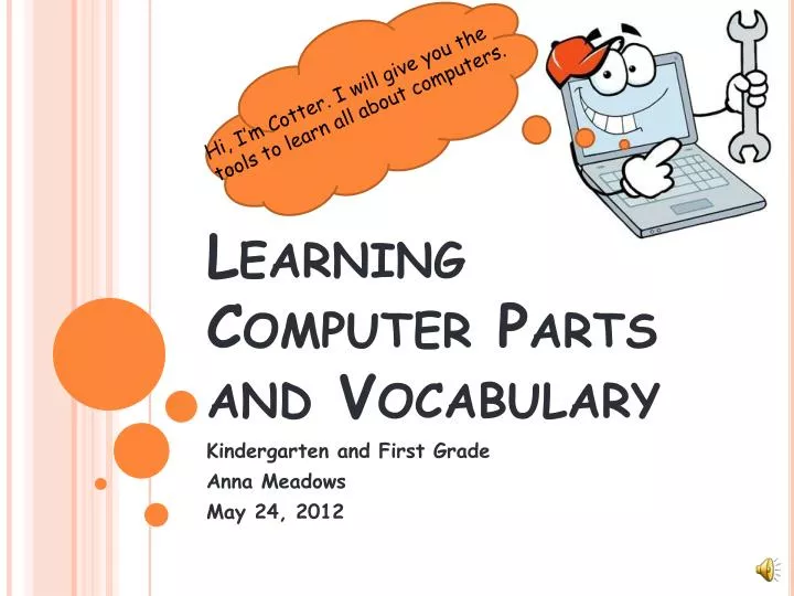 parts of computer for kids learning