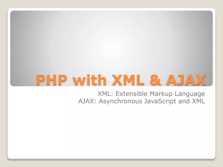 php with xml ajax