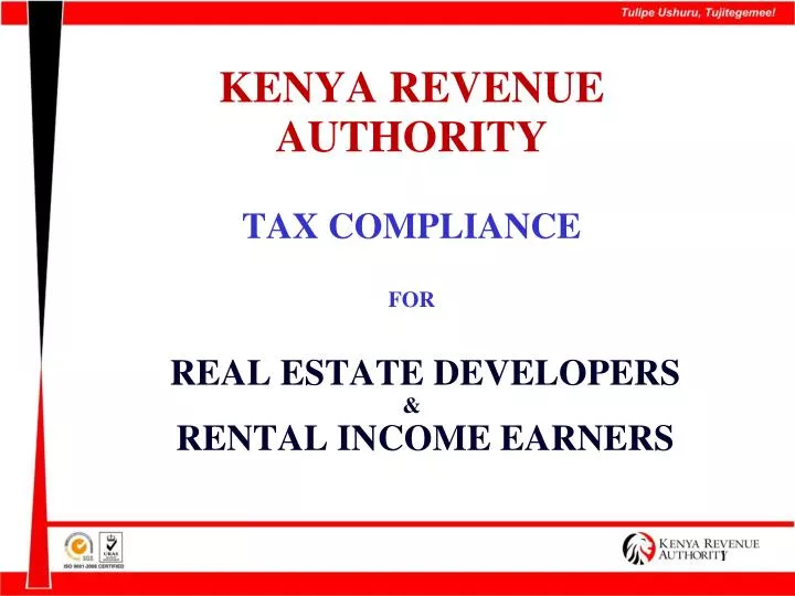 kenya revenue authority tax compliance for real estate developers rental income earners
