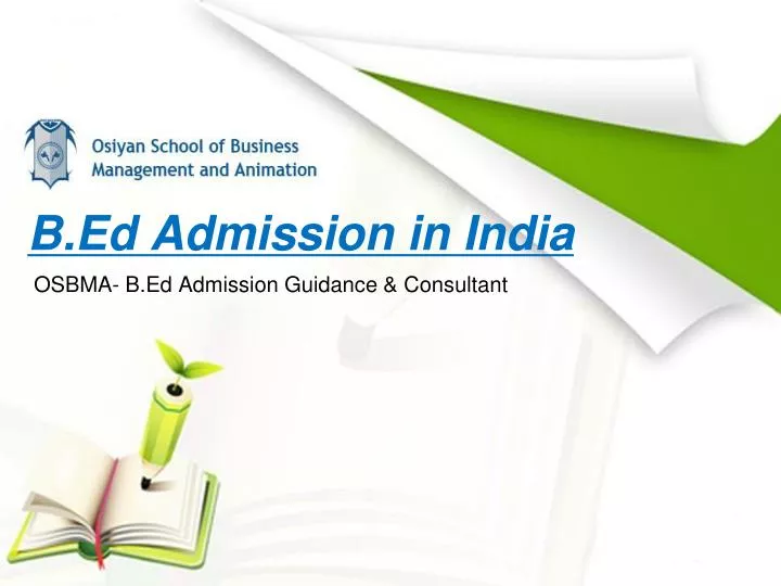 b ed admission in india