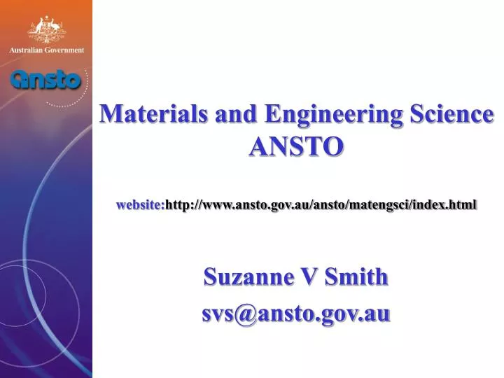 materials and engineering science ansto website http www ansto gov au ansto matengsci index html
