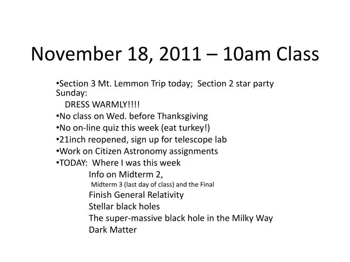 november 18 2011 10am class