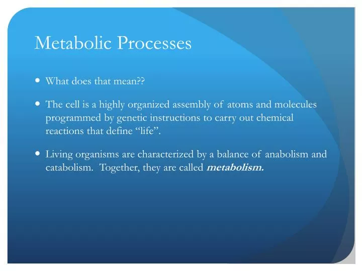 metabolic processes