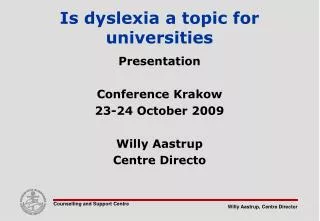 Is dyslexia a topic for universities