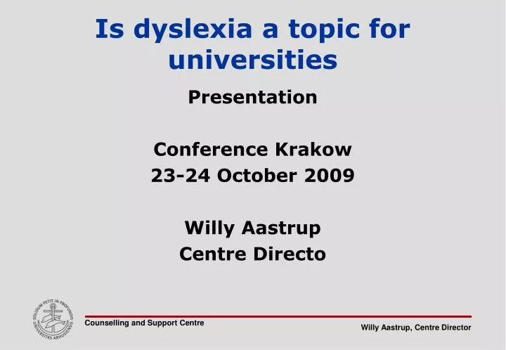 is dyslexia a topic for universities