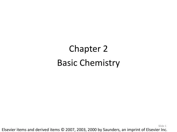 chapter 2 basic chemistry