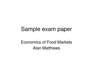Sample exam paper
