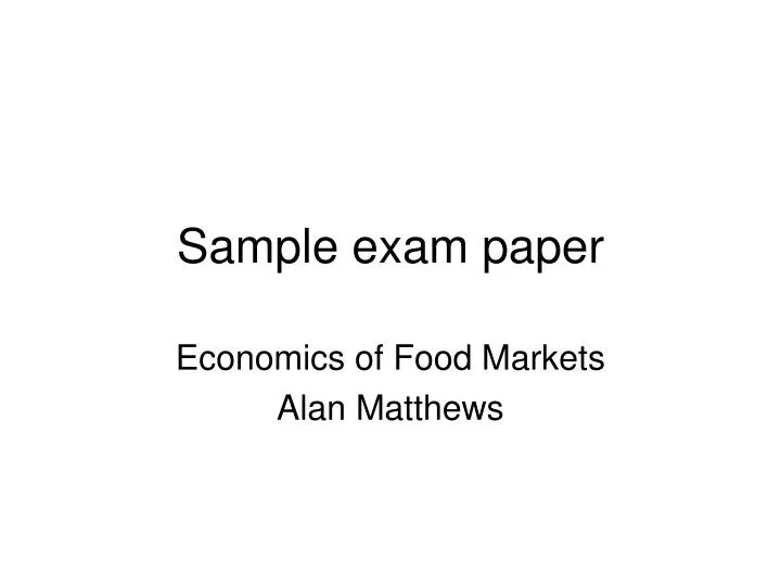 sample exam paper