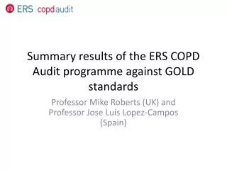 Summary results of the ERS COPD Audit programme against GOLD standards