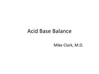 Acid Base Balance