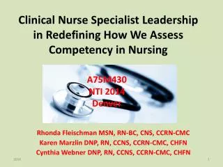 Clinical Nurse Specialist Leadership in Redefining How We Assess Competency in Nursing