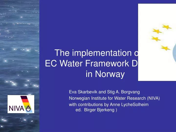 the implementation of the ec water framework directive in norway