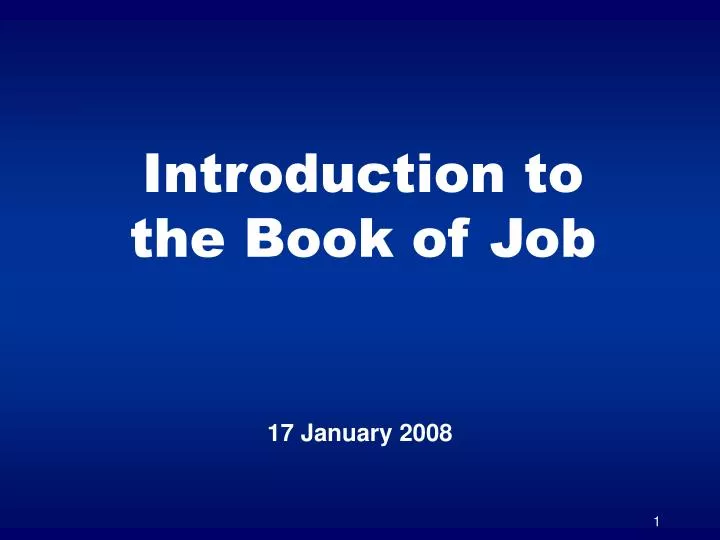 introduction to the book of job