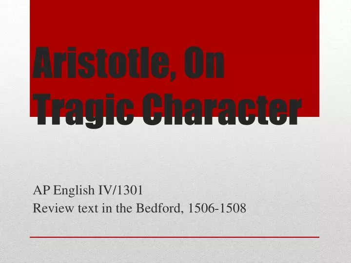 aristotle on tragic character