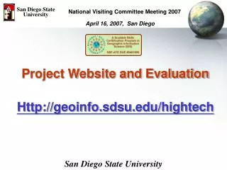 Project Website and Evaluation Http://geoinfo.sdsu/hightech