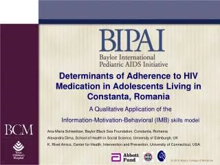 Determinants of Adherence to HIV Medication in Adolescents Living in Constanta, Romania