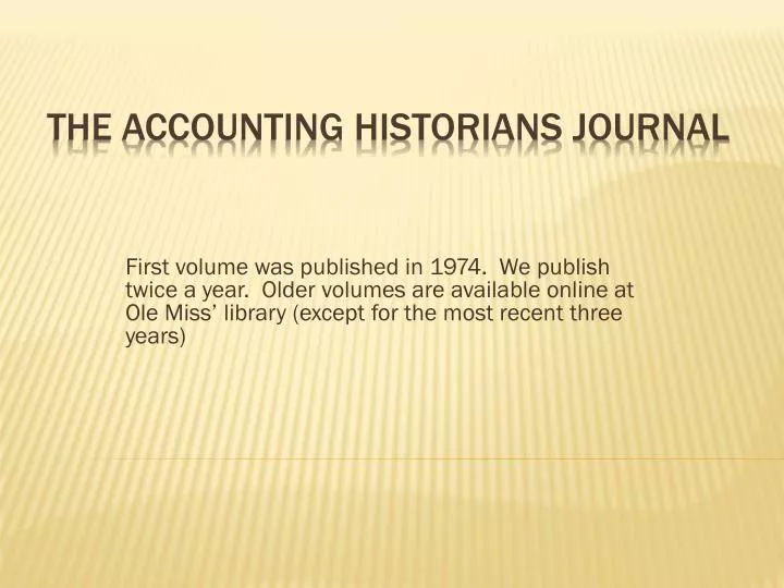 the accounting historians journal