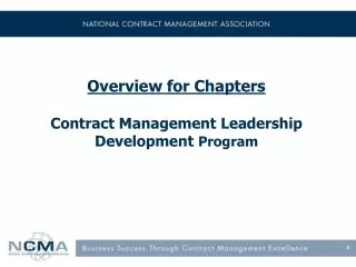 Overview for Chapters Contract Management Leadership Development Program