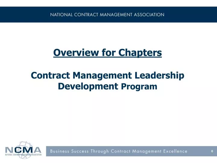 overview for chapters contract management leadership development program