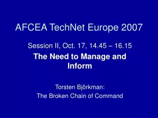 AFCEA TechNet Europe 2007