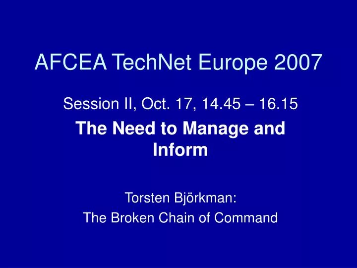 afcea technet europe 2007