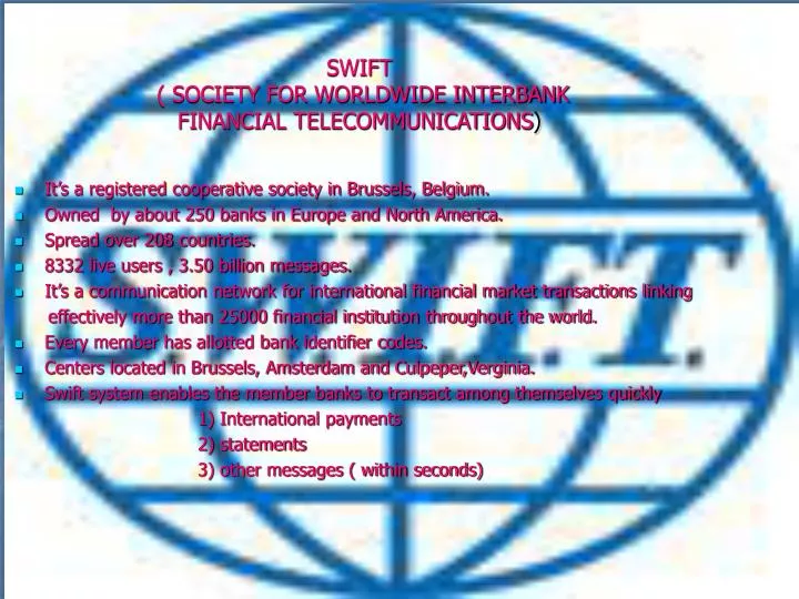 swift society for worldwide interbank financial telecommunications