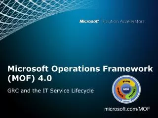 Microsoft Operations Framework (MOF) 4.0