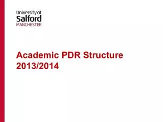 Academic PDR Structure 2013/2014