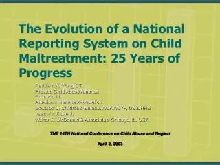 The Evolution of a National Reporting System on Child Maltreatment: 25 Years of Progress
