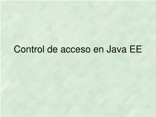 control de acceso en java ee