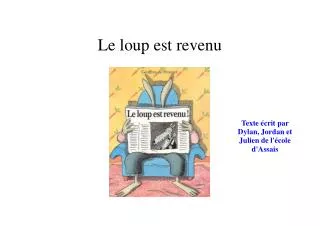 le loup est revenu