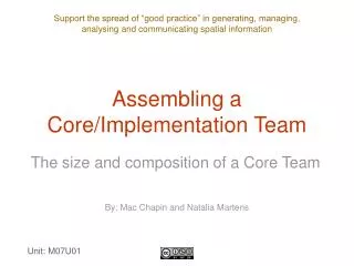 Assembling a Core/Implementation Team