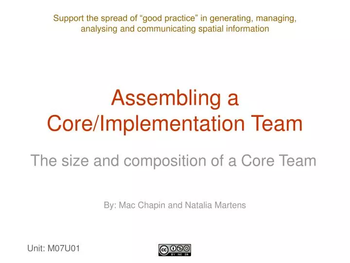 assembling a core implementation team