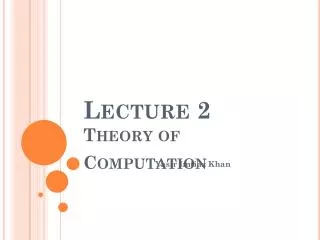 Lecture 2 Theory of Computation