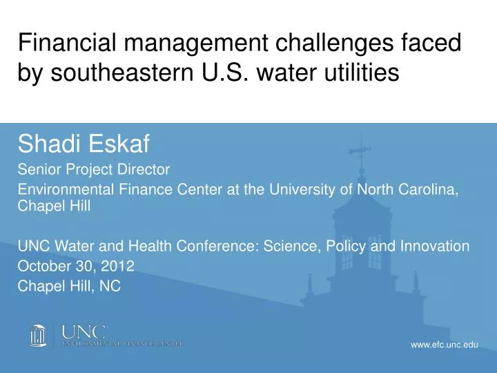 financial management challenges faced by southeastern u s water utilities
