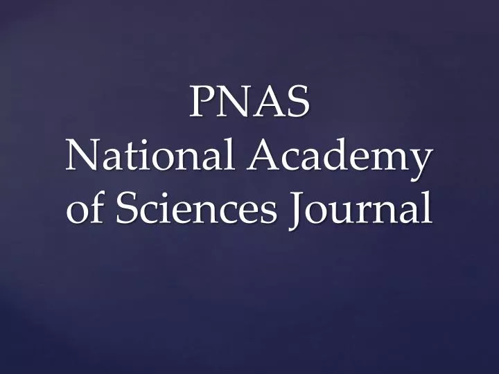 pnas national academy of sciences journal