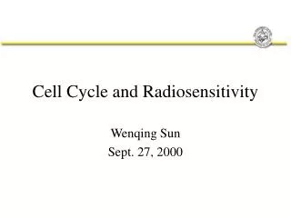 Cell Cycle and Radiosensitivity