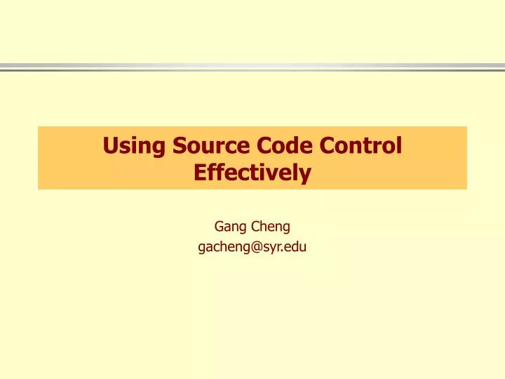 using source code control effectively