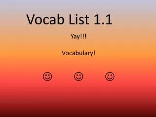 Vocab List 1.1