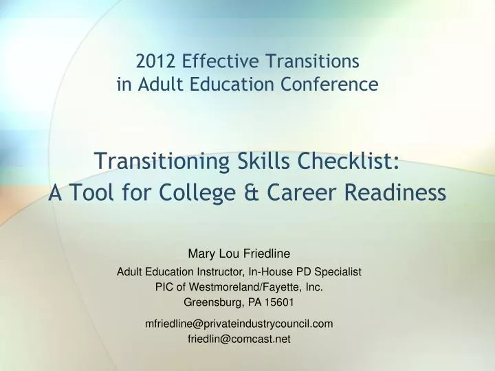 2012 effective transitions in adult education conference