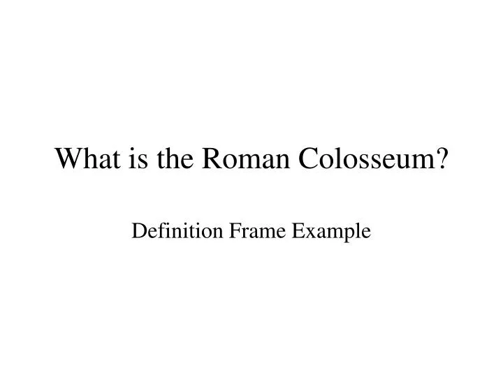 what is the roman colosseum
