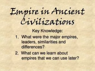 Empire in Ancient Civilizations