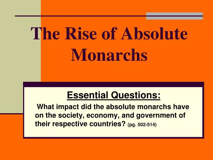the rise of absolute monarchs