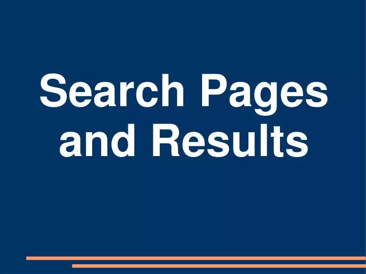 search pages and results