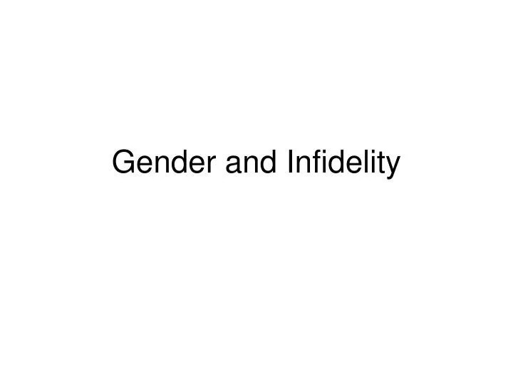 gender and infidelity