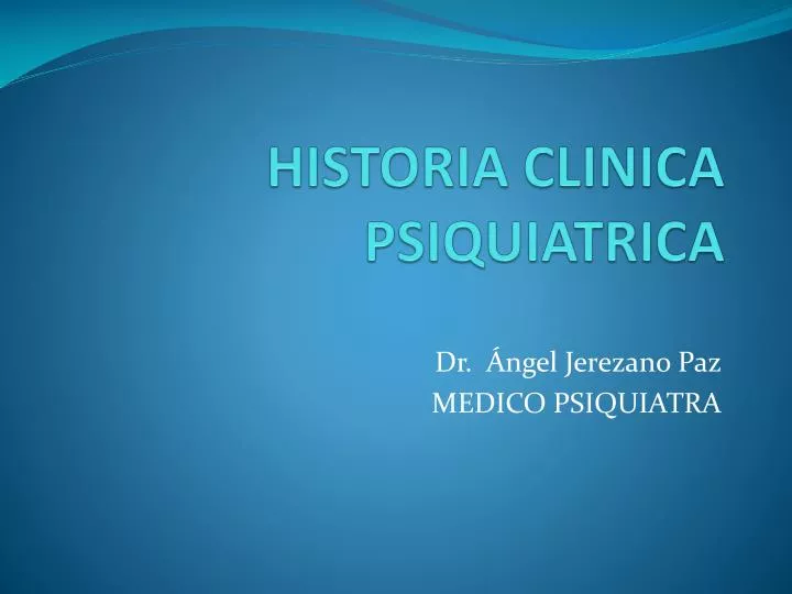historia clinica psiquiatrica