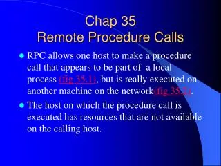 Chap 35 Remote Procedure Calls