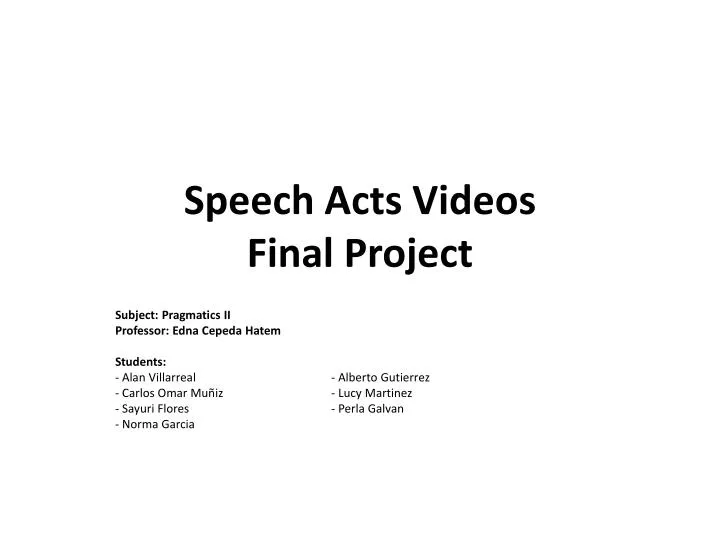 speech acts videos final project