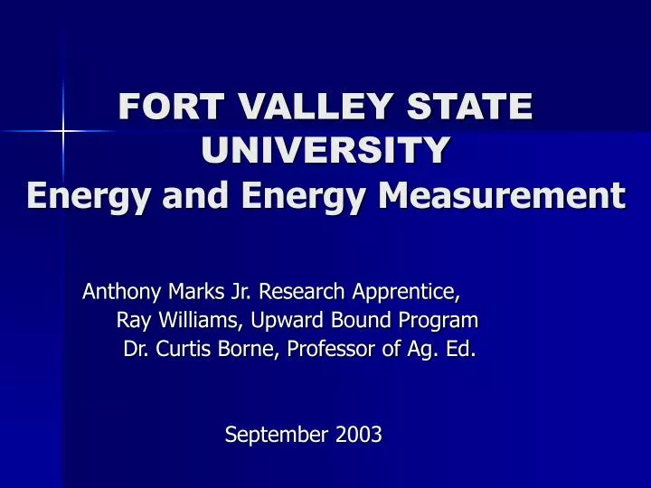 fort valley state university energy and energy measurement